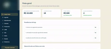 Protótipo de sistema para clínica multidisciplinar